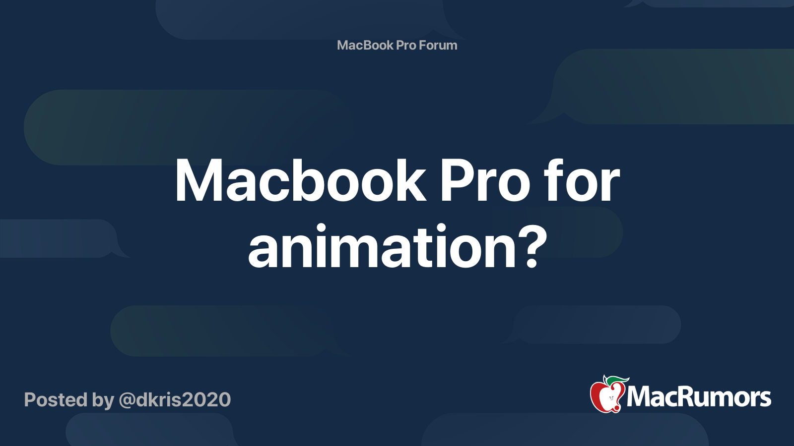 Macbook Pro for animation? | MacRumors Forums