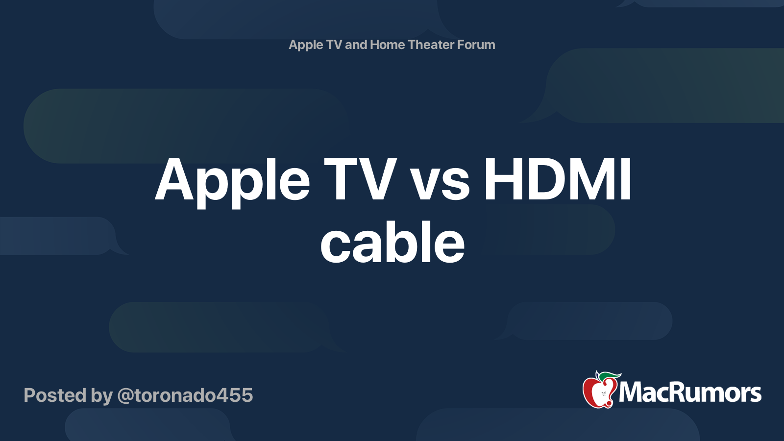 Apple TV vs HDMI cable MacRumors Forums