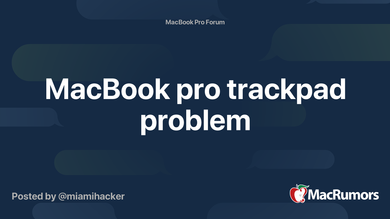 MacBook pro trackpad problem MacRumors Forums