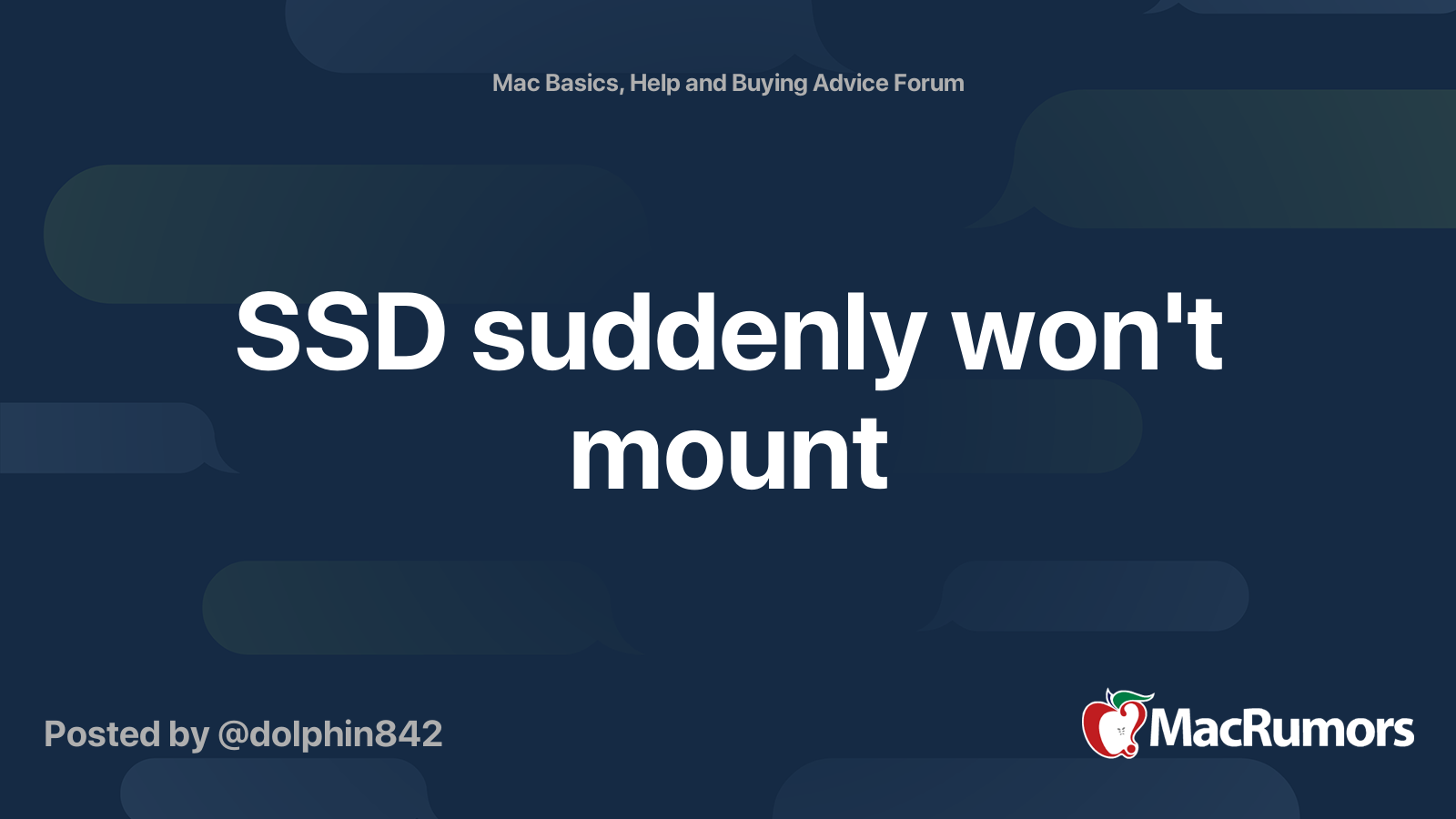 ssd-suddenly-won-t-mount-macrumors-forums