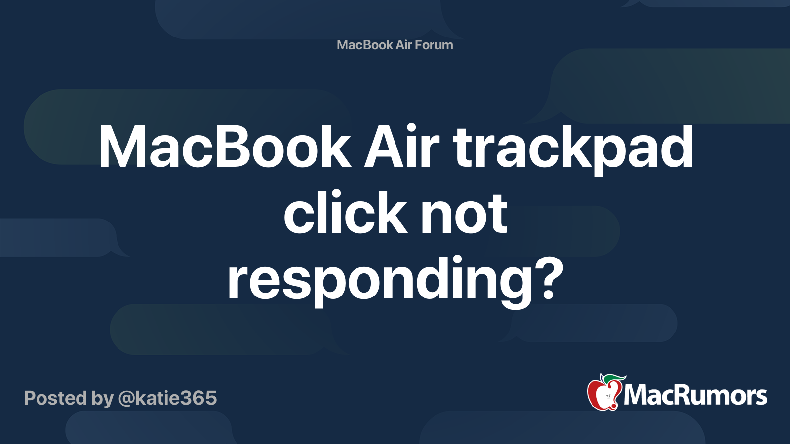 MacBook Air trackpad click not responding? MacRumors Forums