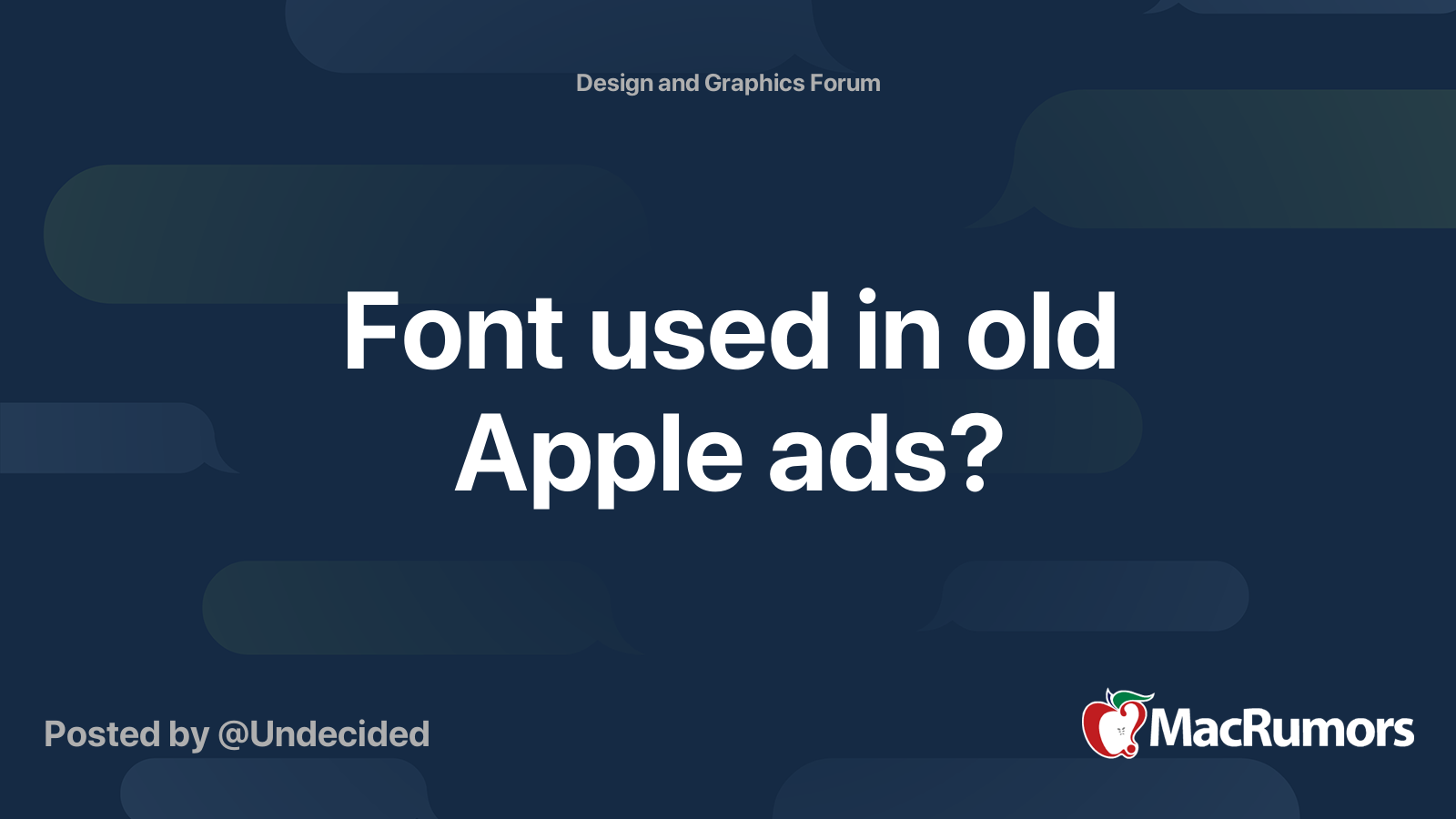 Font used in old Apple ads? | MacRumors Forums