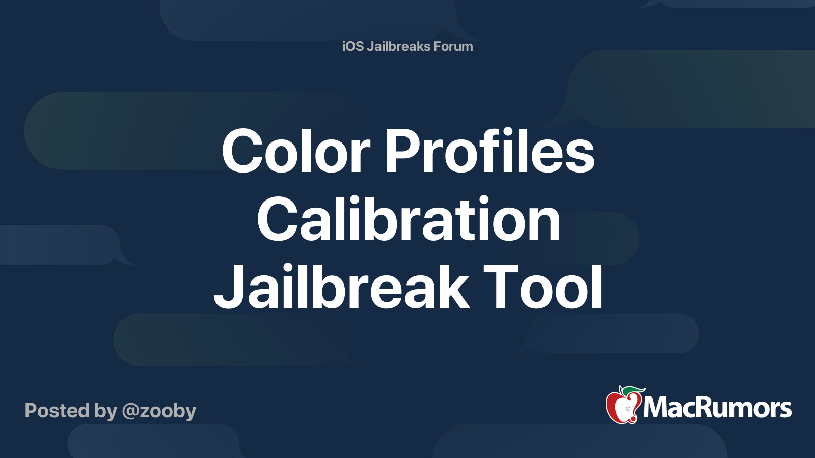 Color Profiles Calibration Jailbreak Tool | MacRumors Forums