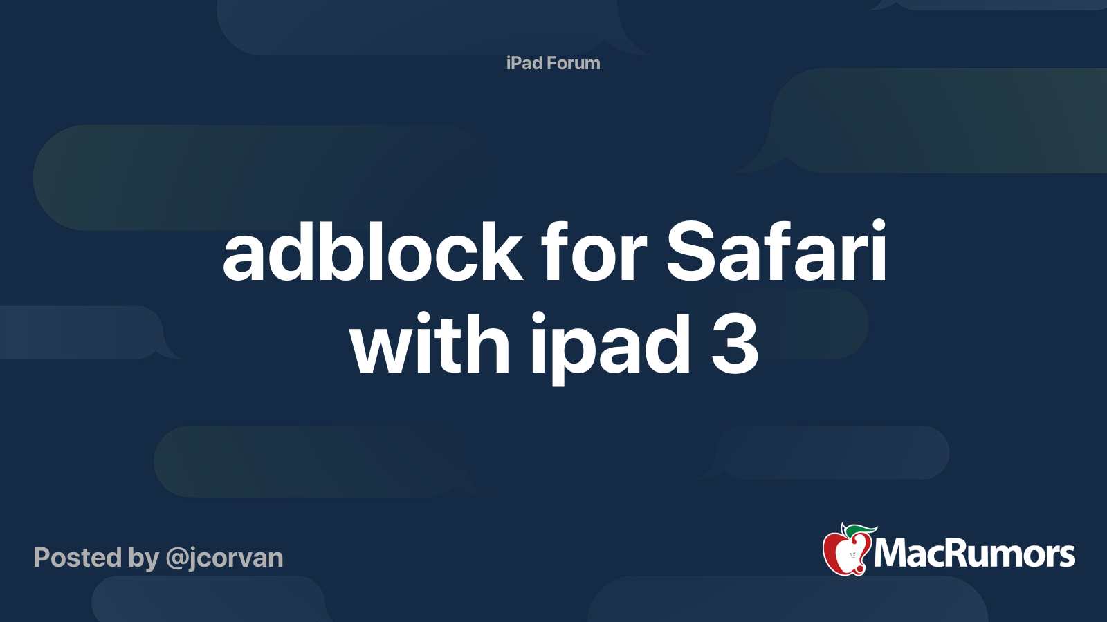 adblock for Safari with ipad 3 MacRumors Forums