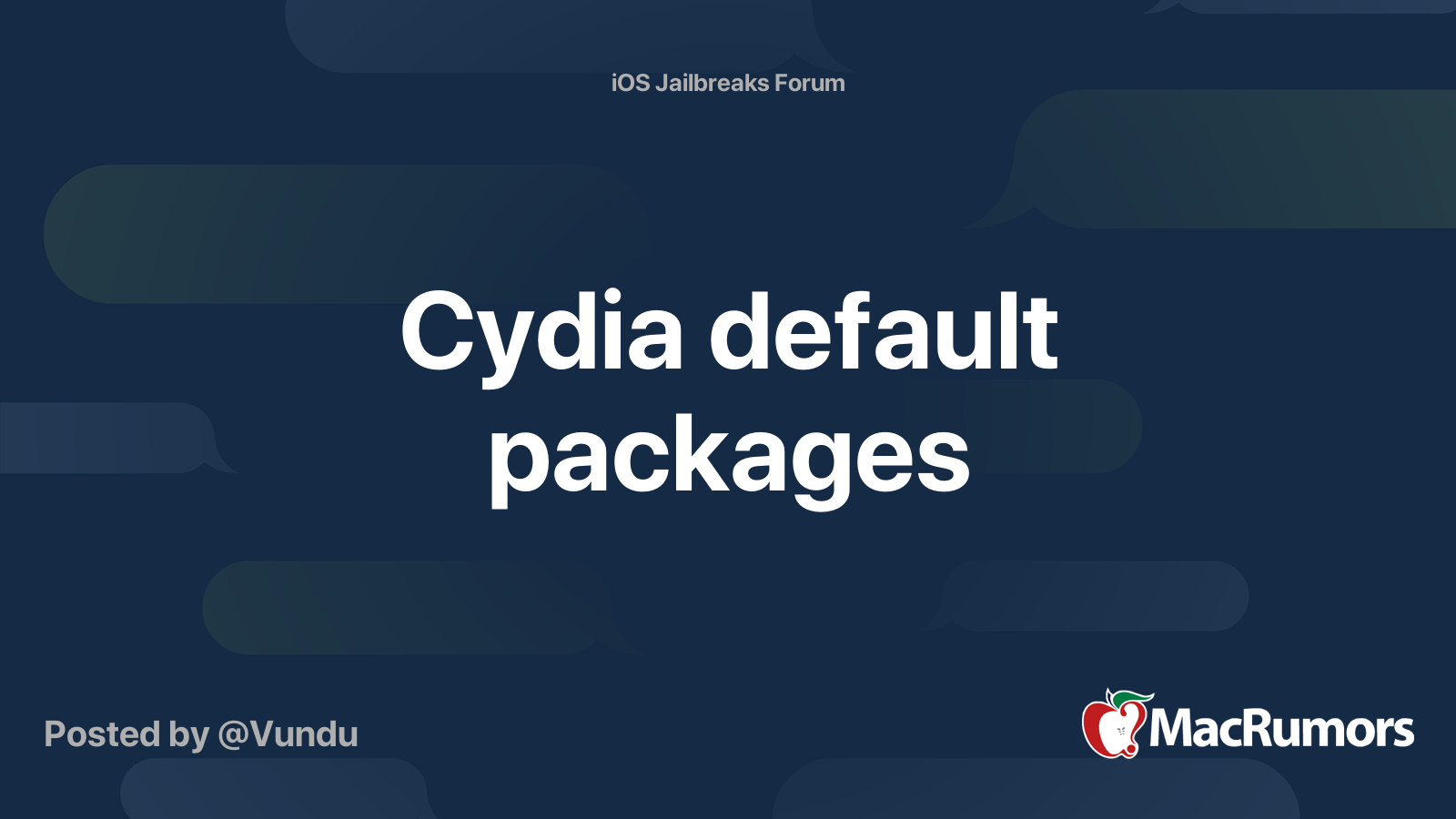 Cydia Default Packages Macrumors Forums