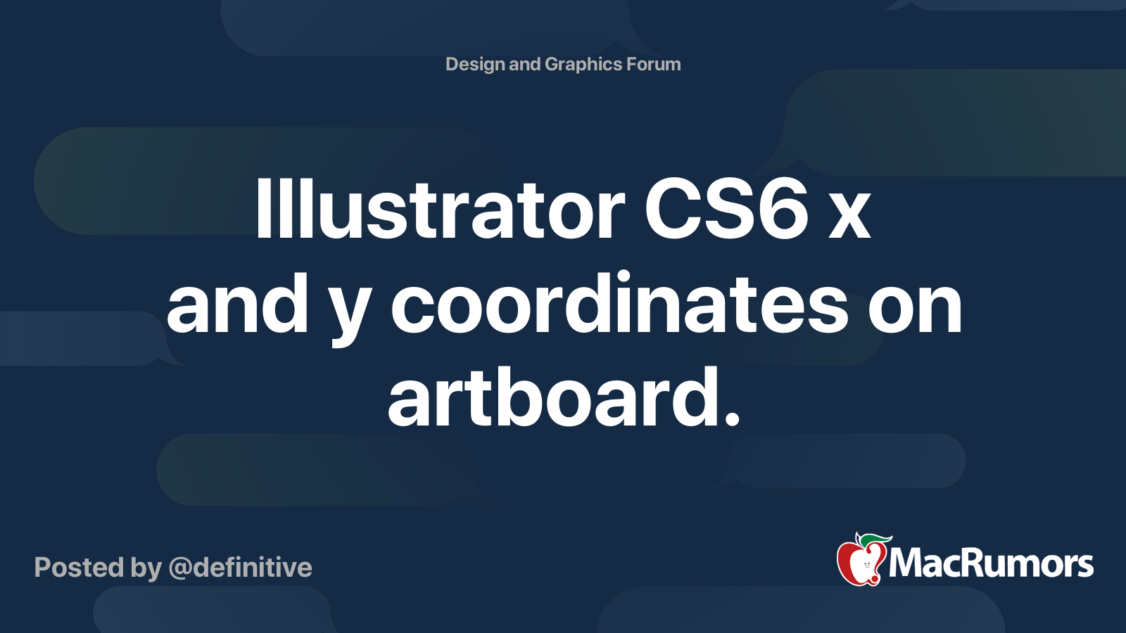 Illustrator CS6 x and y coordinates on artboard. MacRumors Forums