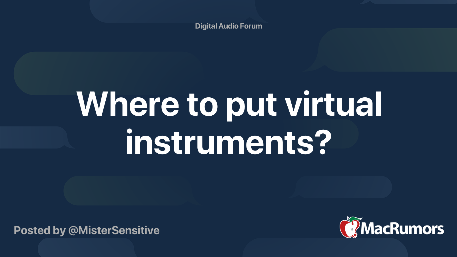 Where to put virtual instruments? MacRumors Forums