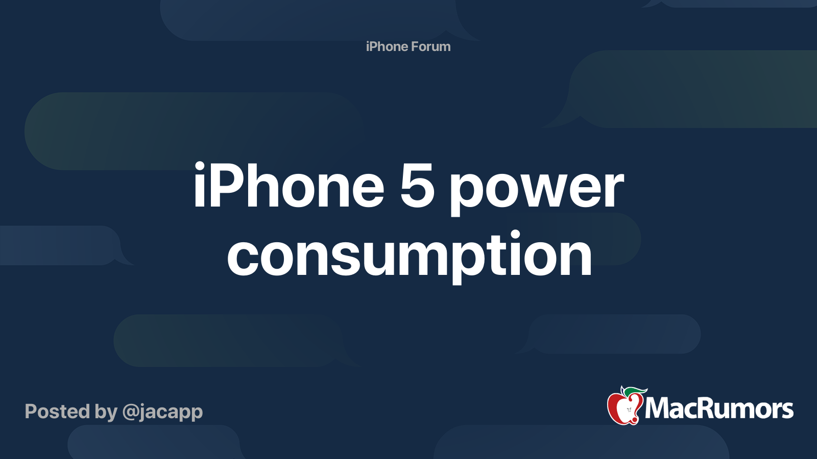 iPhone 5 power consumption MacRumors Forums