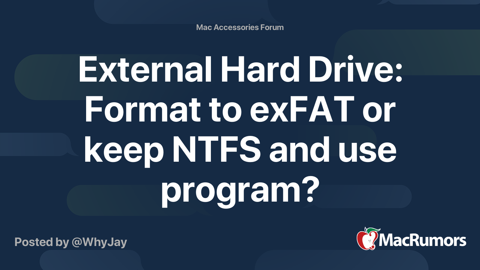 External Hard Drive Format to exFAT or keep NTFS and use program