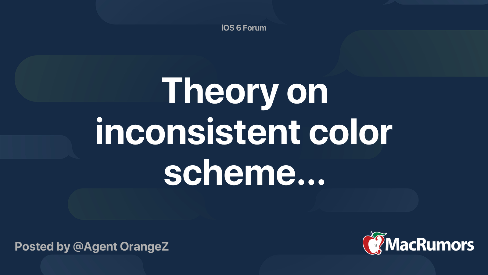 Theory on inconsistent color scheme... | MacRumors Forums
