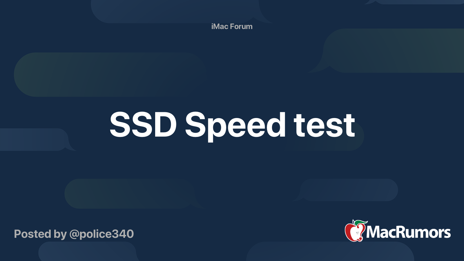 SSD Speed test MacRumors Forums