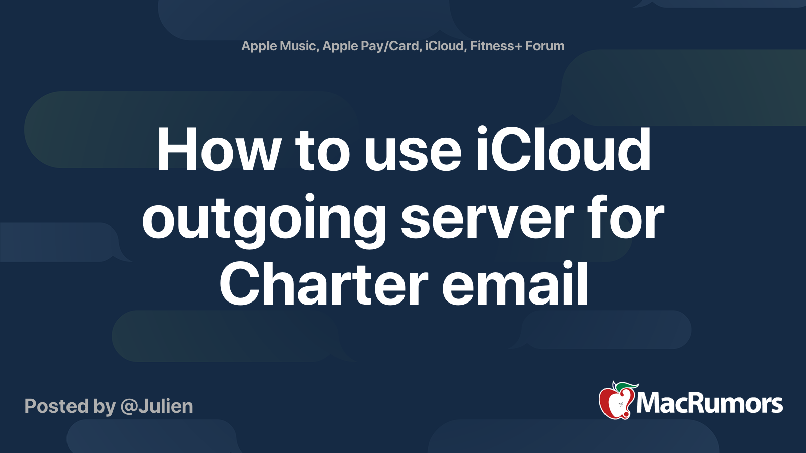 How to use iCloud outgoing server for Charter email MacRumors Forums