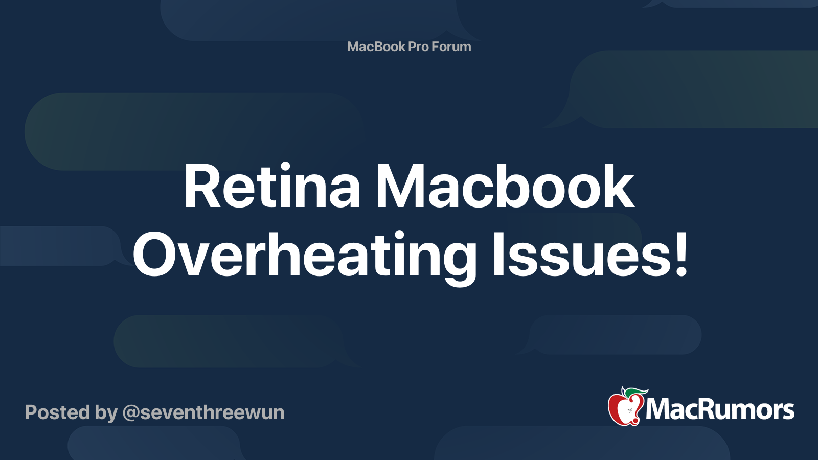 Retina Macbook Overheating Issues! | MacRumors Forums