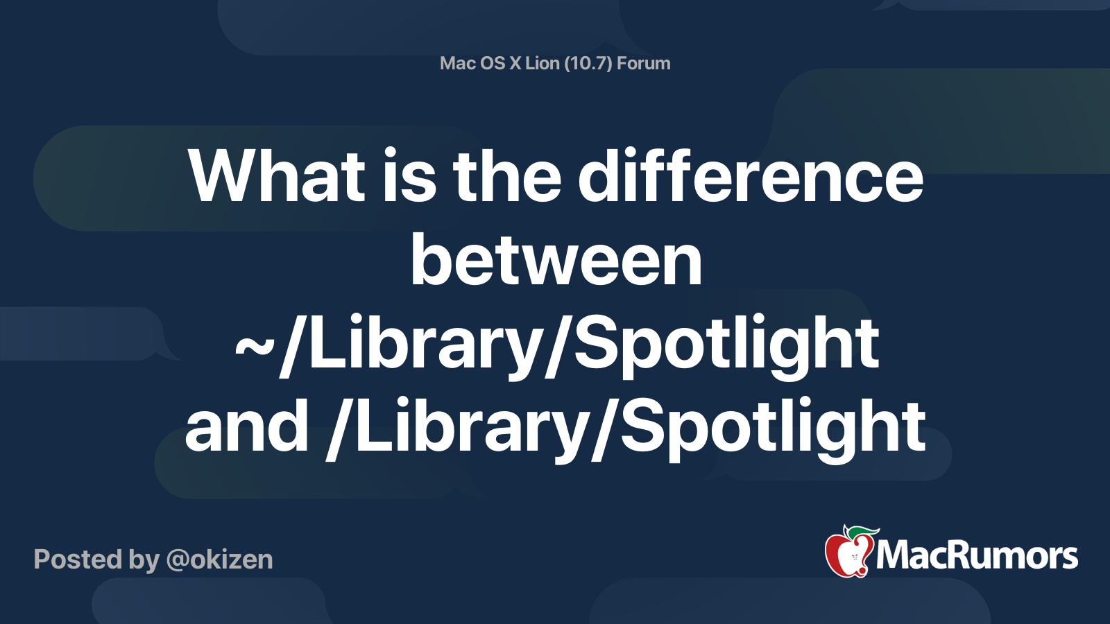 What is the difference between ~/Library/Spotlight and /Library ...
