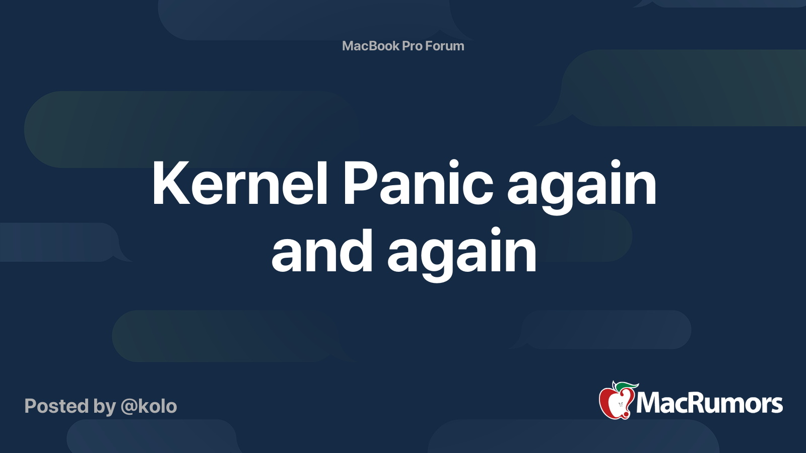 Kernel Panic again and again | MacRumors Forums