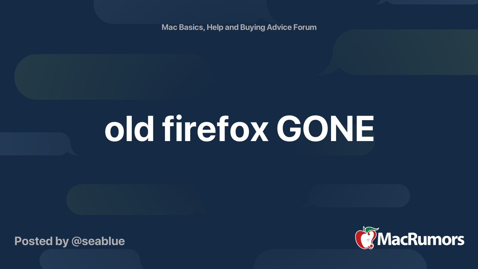 old firefox GONE | MacRumors Forums