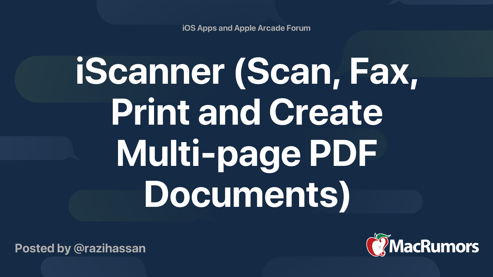 iScanner (Scan, Fax, Print and Create Multipage PDF Documents
