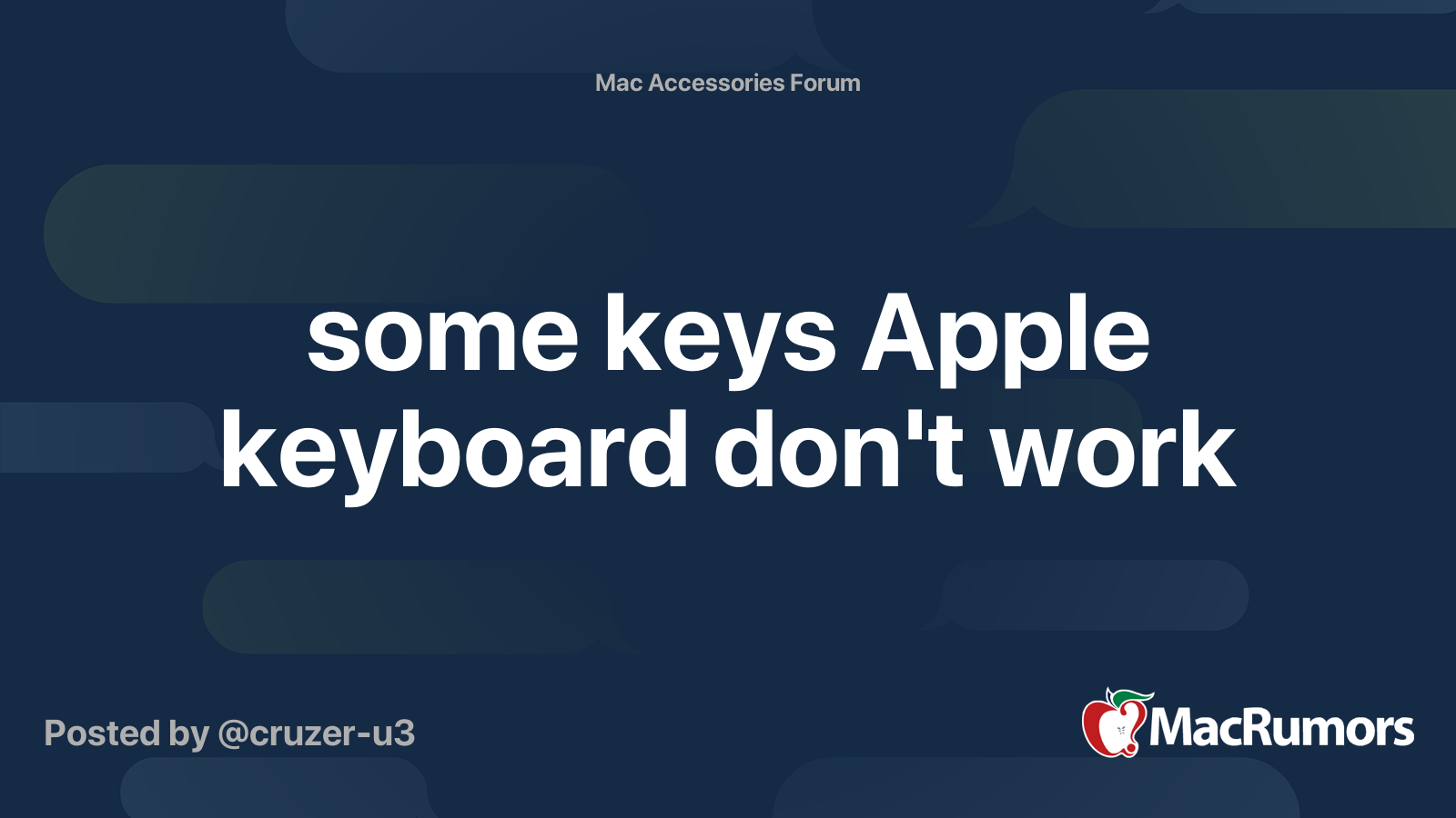 some keys Apple keyboard don't work MacRumors Forums