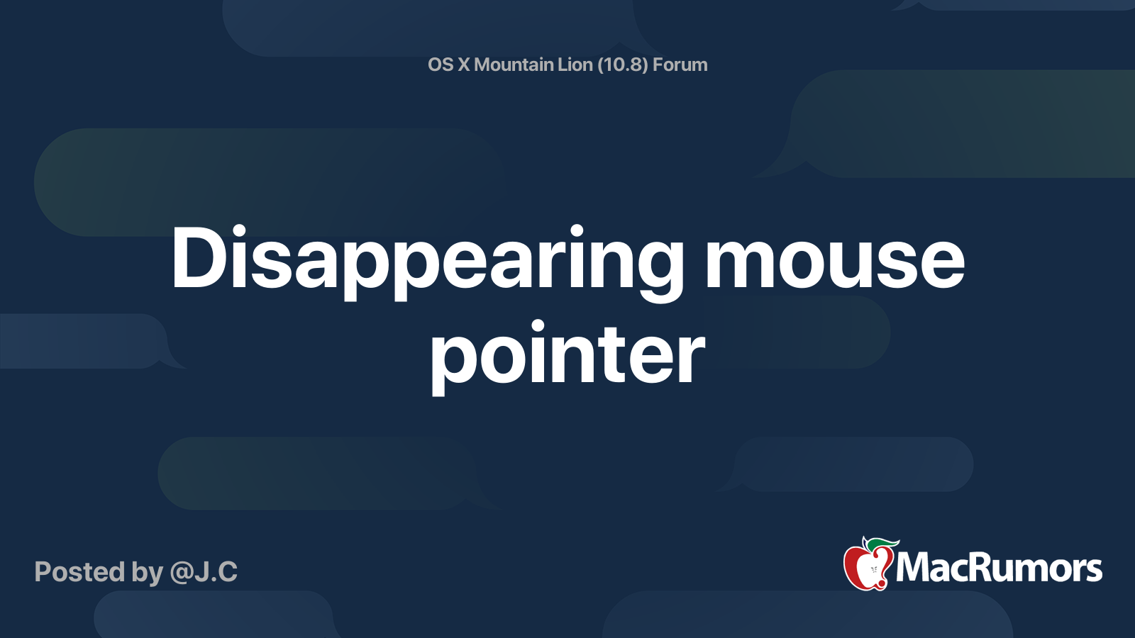Disappearing mouse pointer | MacRumors Forums