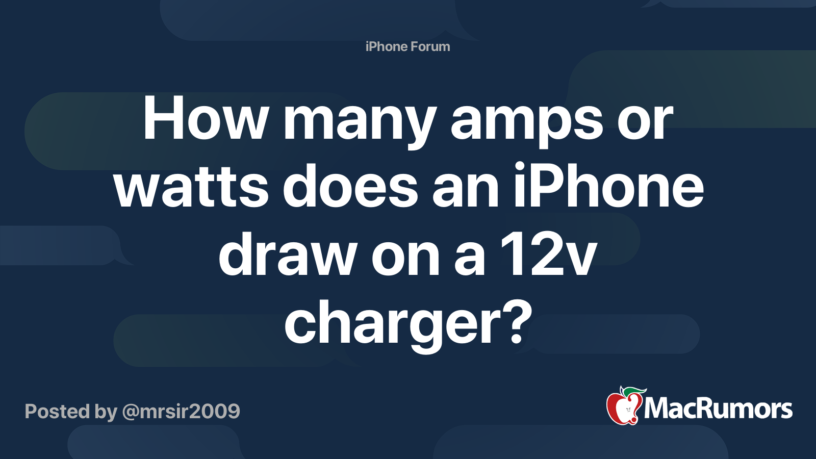 How many amps or watts does an iPhone draw on a 12v charger
