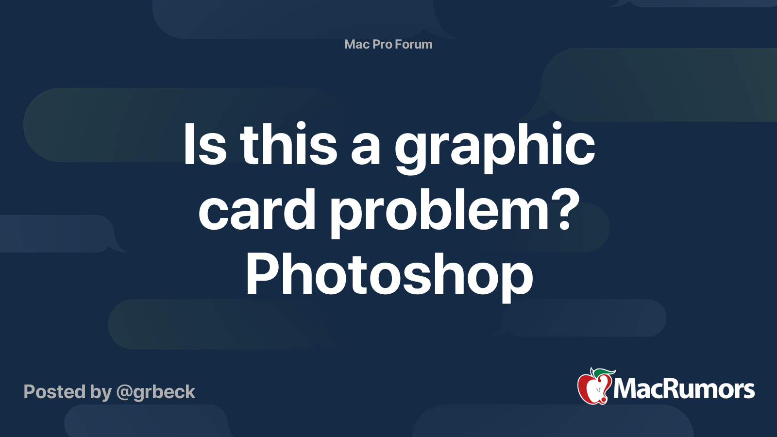 Is this a graphic card problem? MacRumors Forums