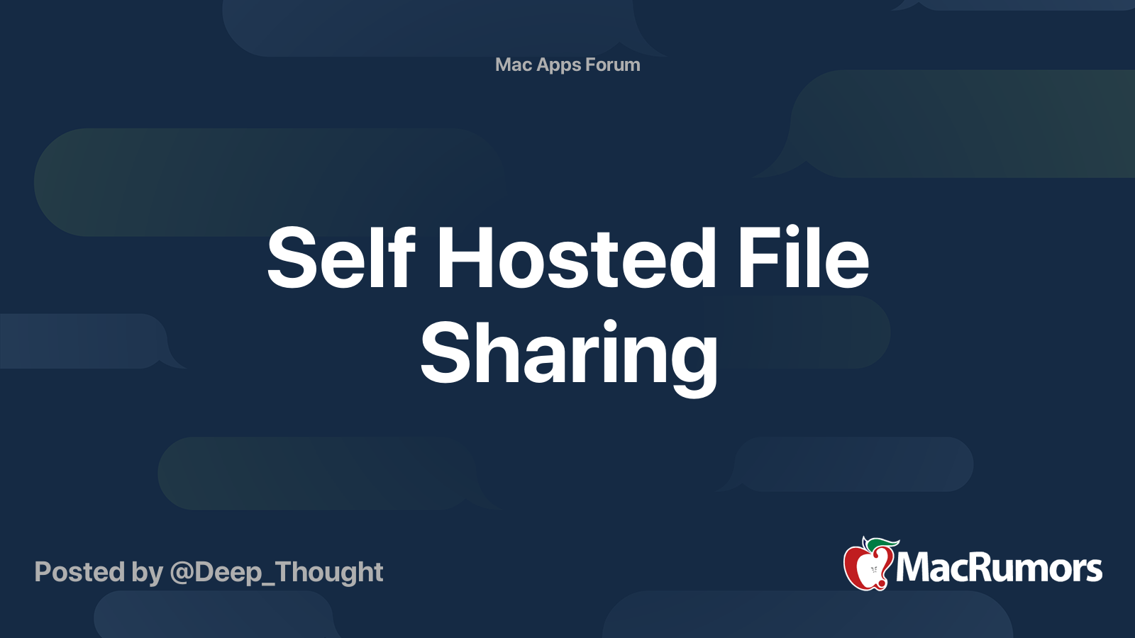 Self Hosted File Sharing | MacRumors Forums