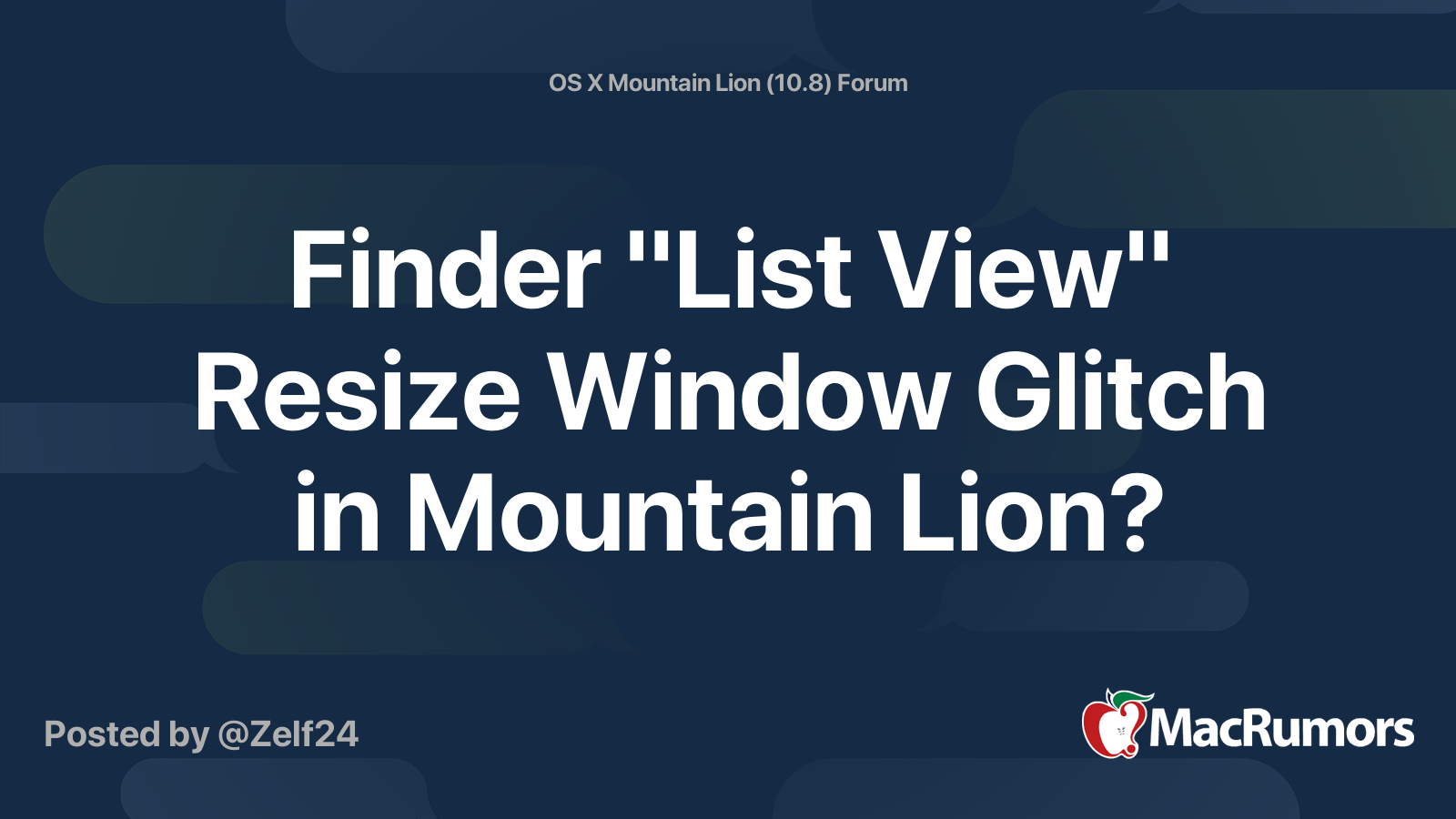 Finder "List View" Resize Window Glitch in Mountain Lion? | MacRumors ...