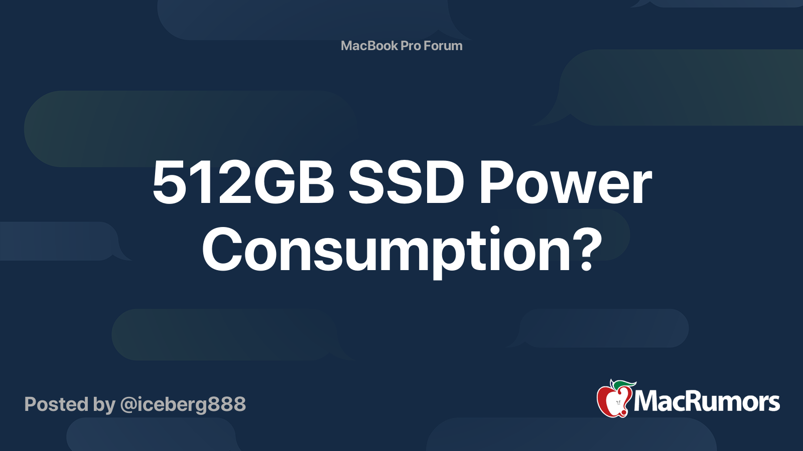 512GB SSD Power Consumption? | Forums