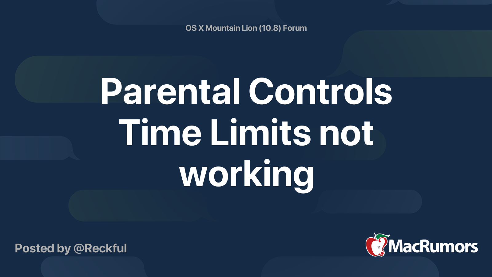 Parental Controls Time Limits not working MacRumors Forums