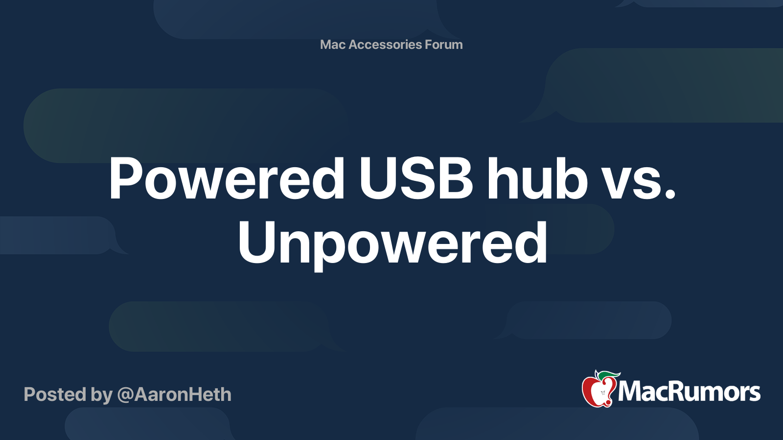 Powered USB hub vs. Unpowered MacRumors Forums