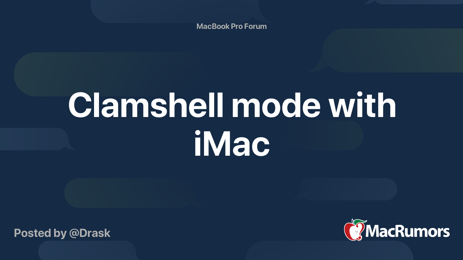 Clamshell mode with iMac MacRumors Forums