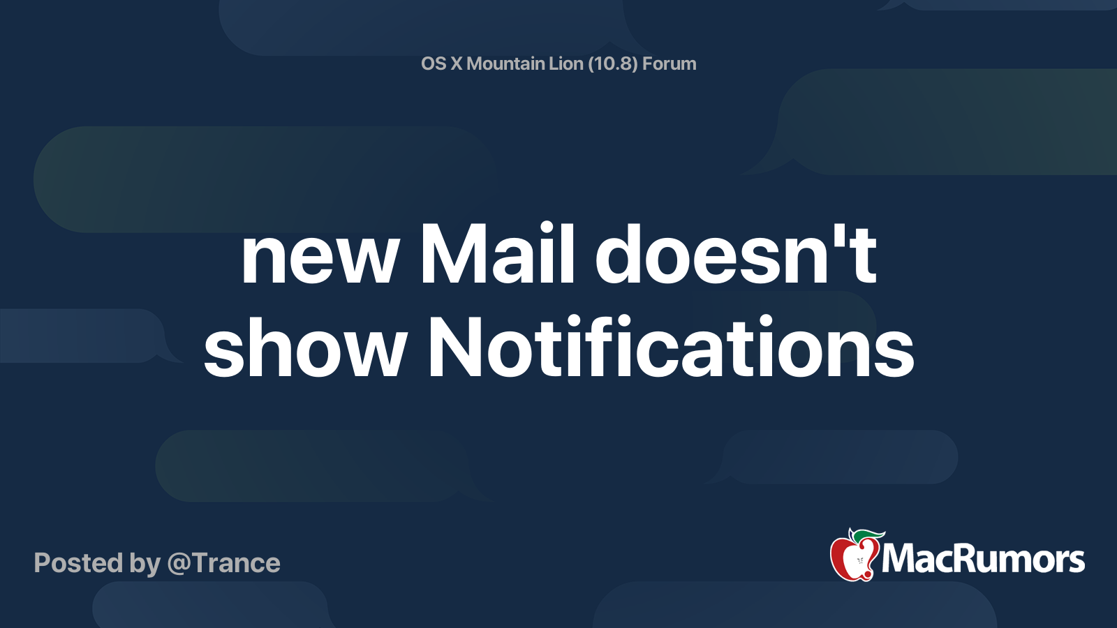 New Mail Doesn t Show Notifications MacRumors Forums