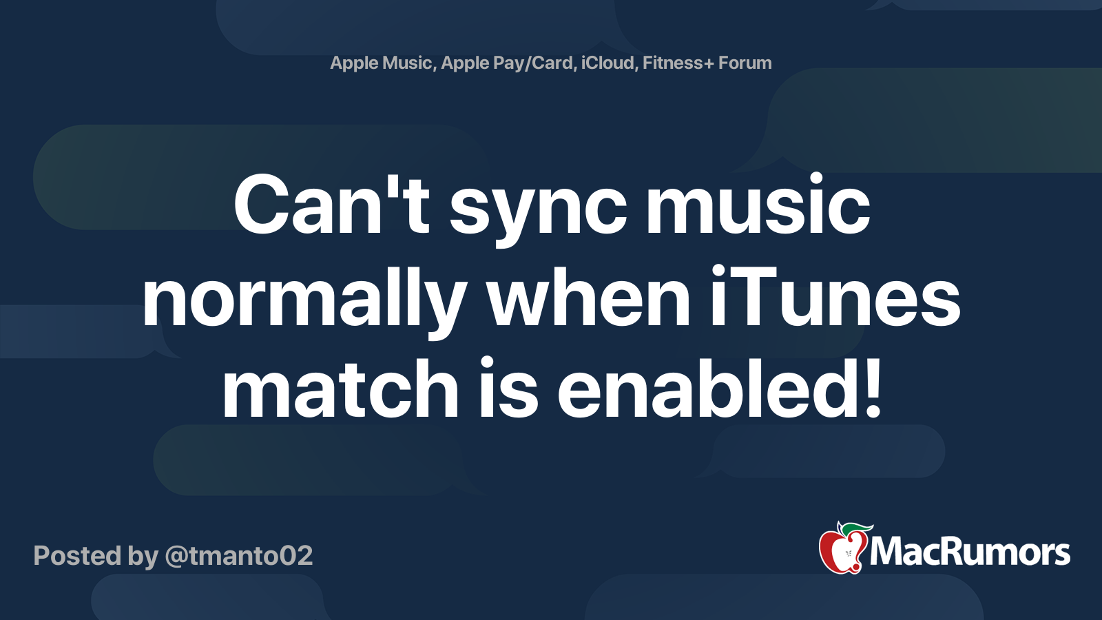 Can't sync music normally when iTunes match is enabled! MacRumors Forums