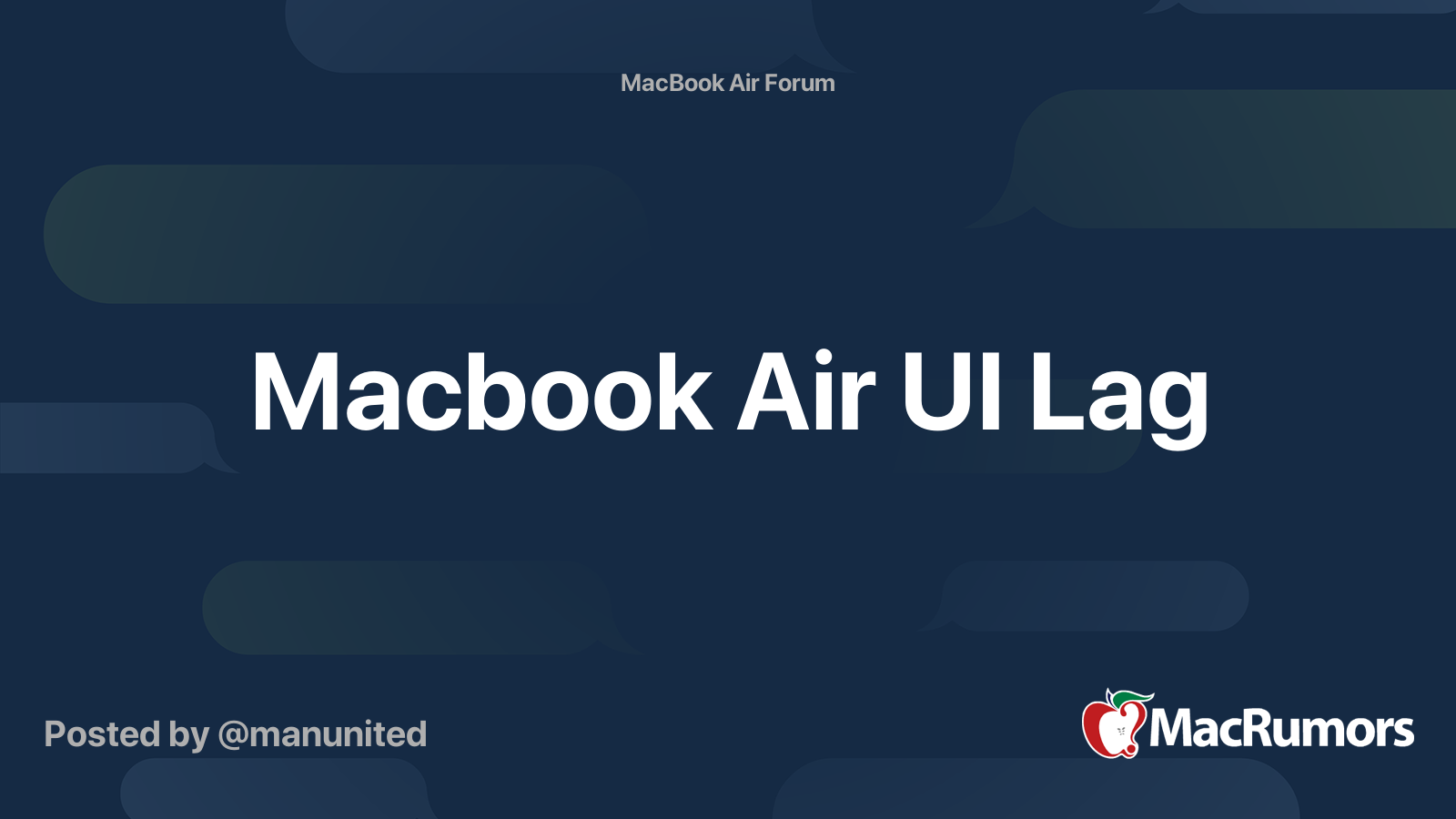 Macbook Air UI Lag MacRumors Forums