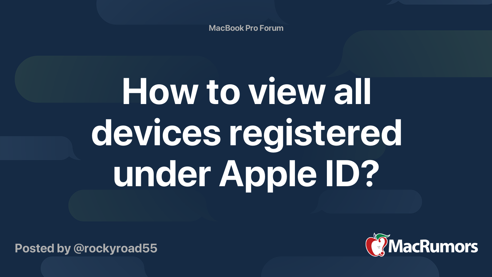 How to view all devices registered under Apple ID? MacRumors Forums