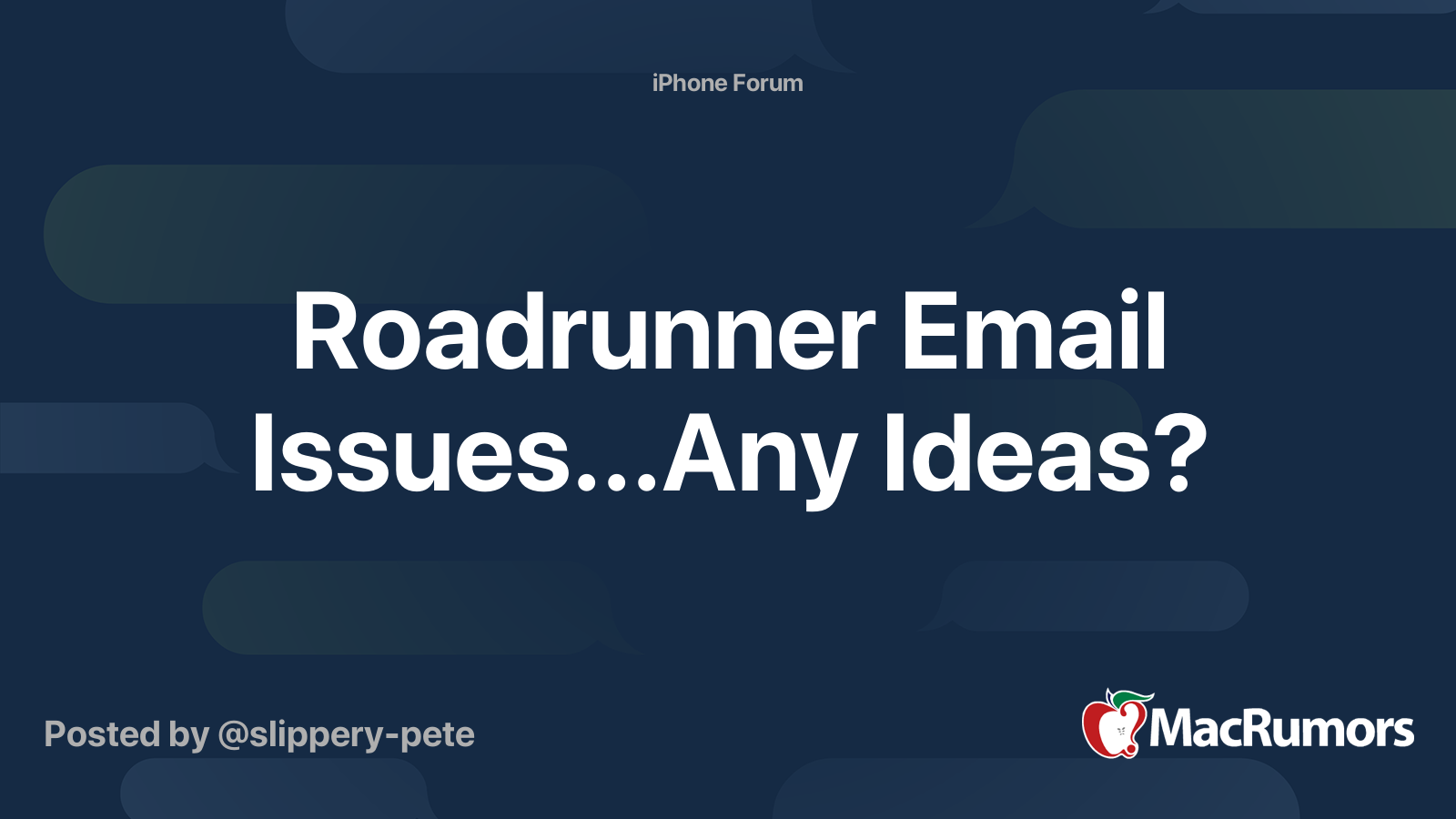 Roadrunner Email Issues...Any Ideas? MacRumors Forums