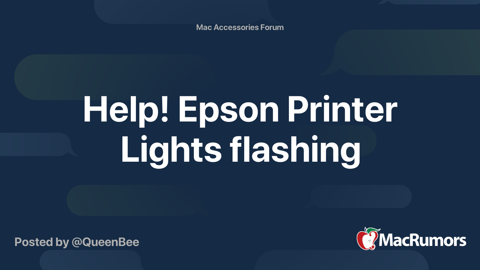 Help! Epson Printer Lights flashing MacRumors Forums