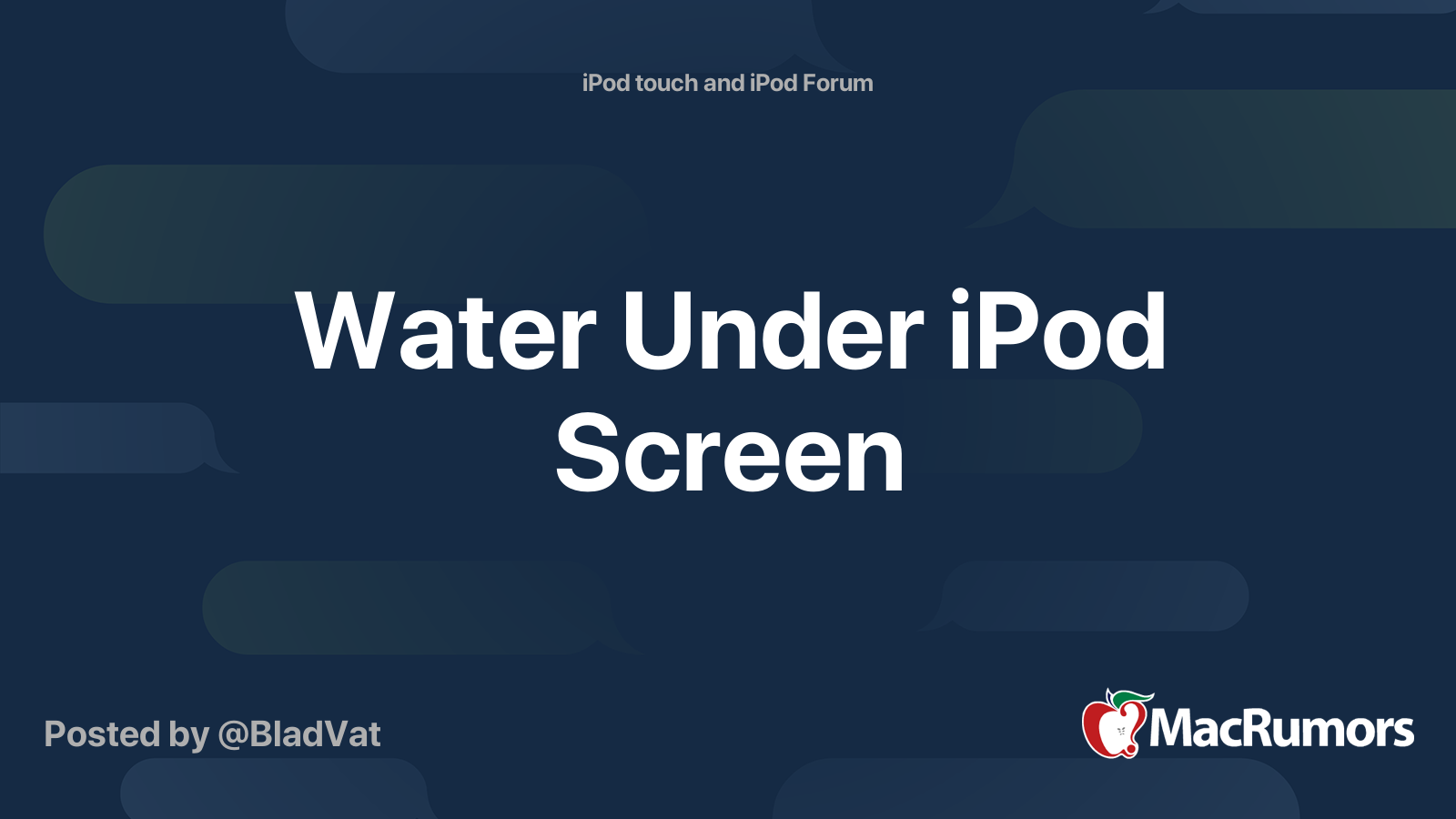 Water Under iPod Screen | MacRumors Forums