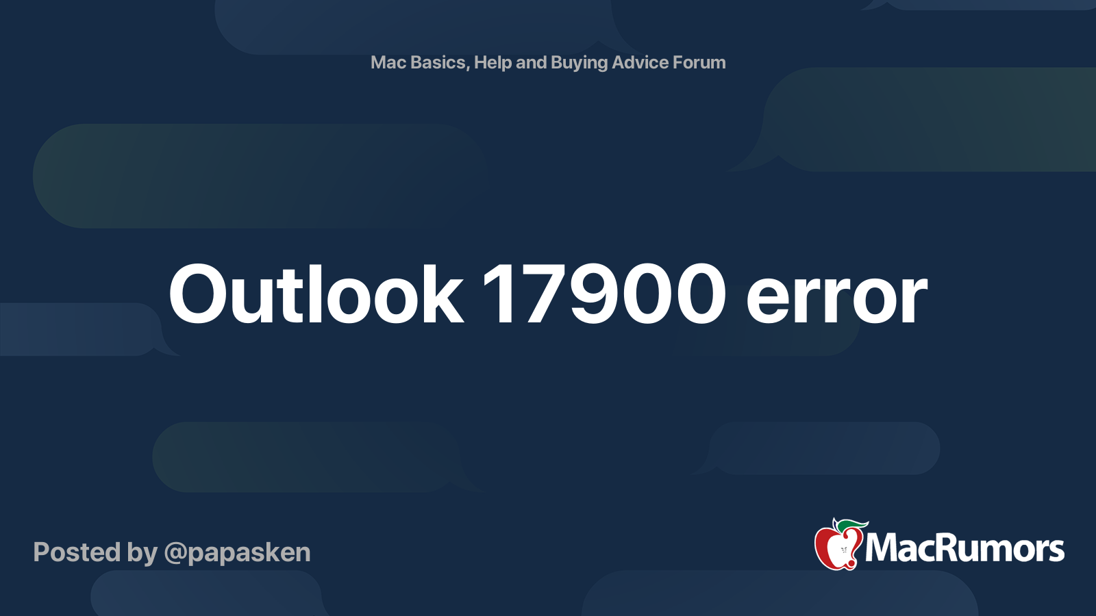 Error Code 17900 Outlook