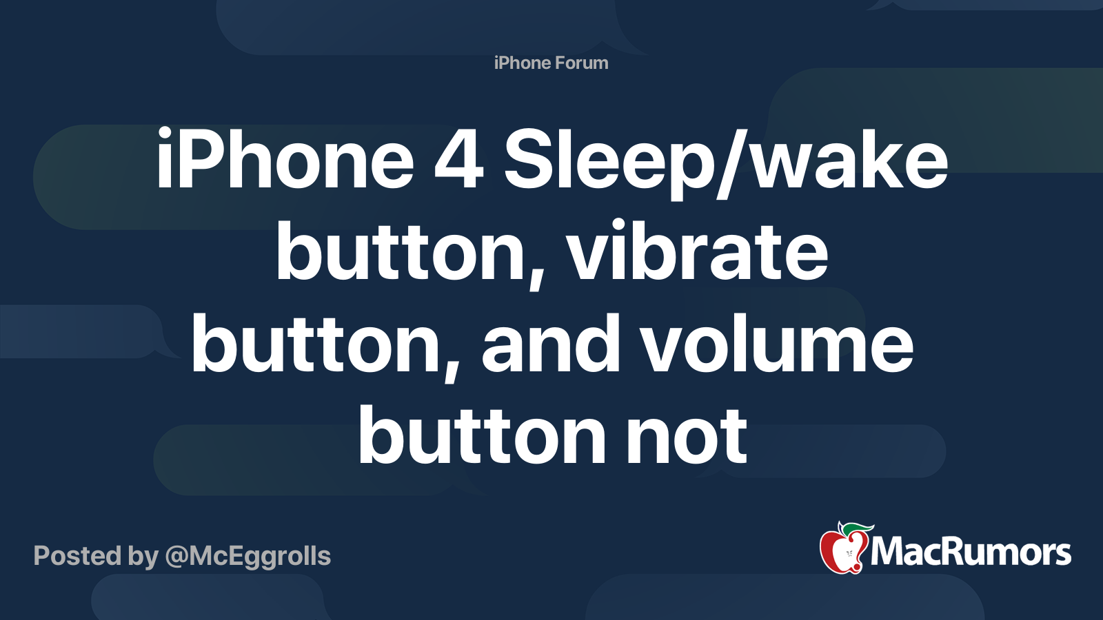 iPhone 4 Sleep/wake button, vibrate button, and volume button not