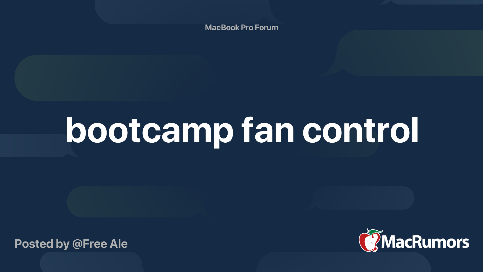 bootcamp fan control MacRumors Forums
