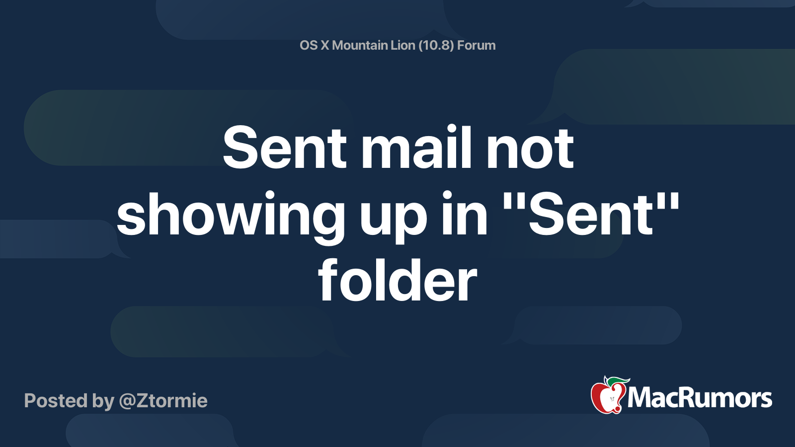 Sent mail not showing up in sent folder macrumors forums