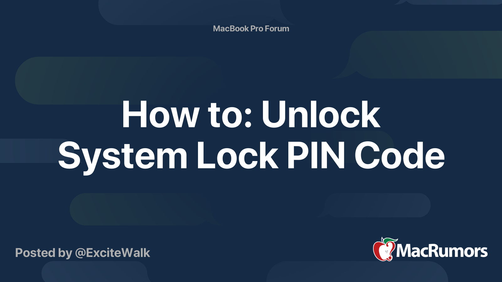 System Lock Pin Macbook Pro