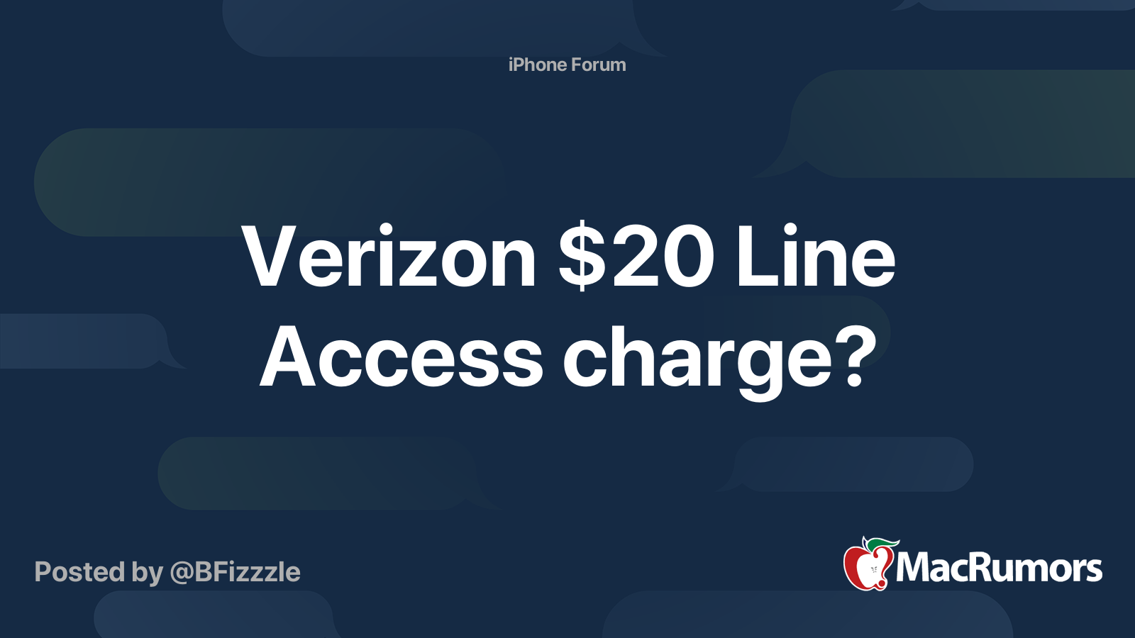 Verizon 20 Line Access charge? MacRumors Forums