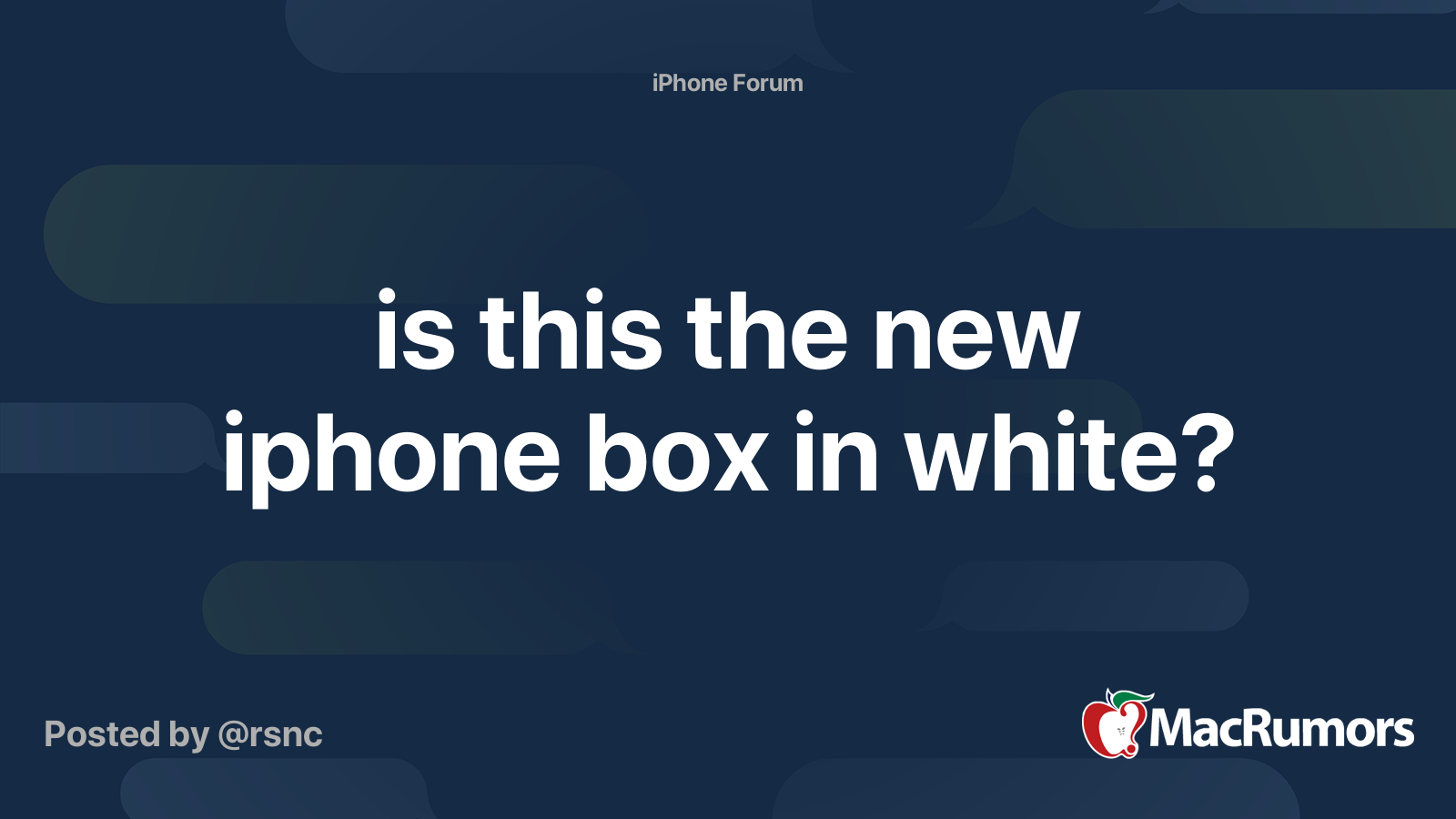 is this the new iphone box in white? MacRumors Forums