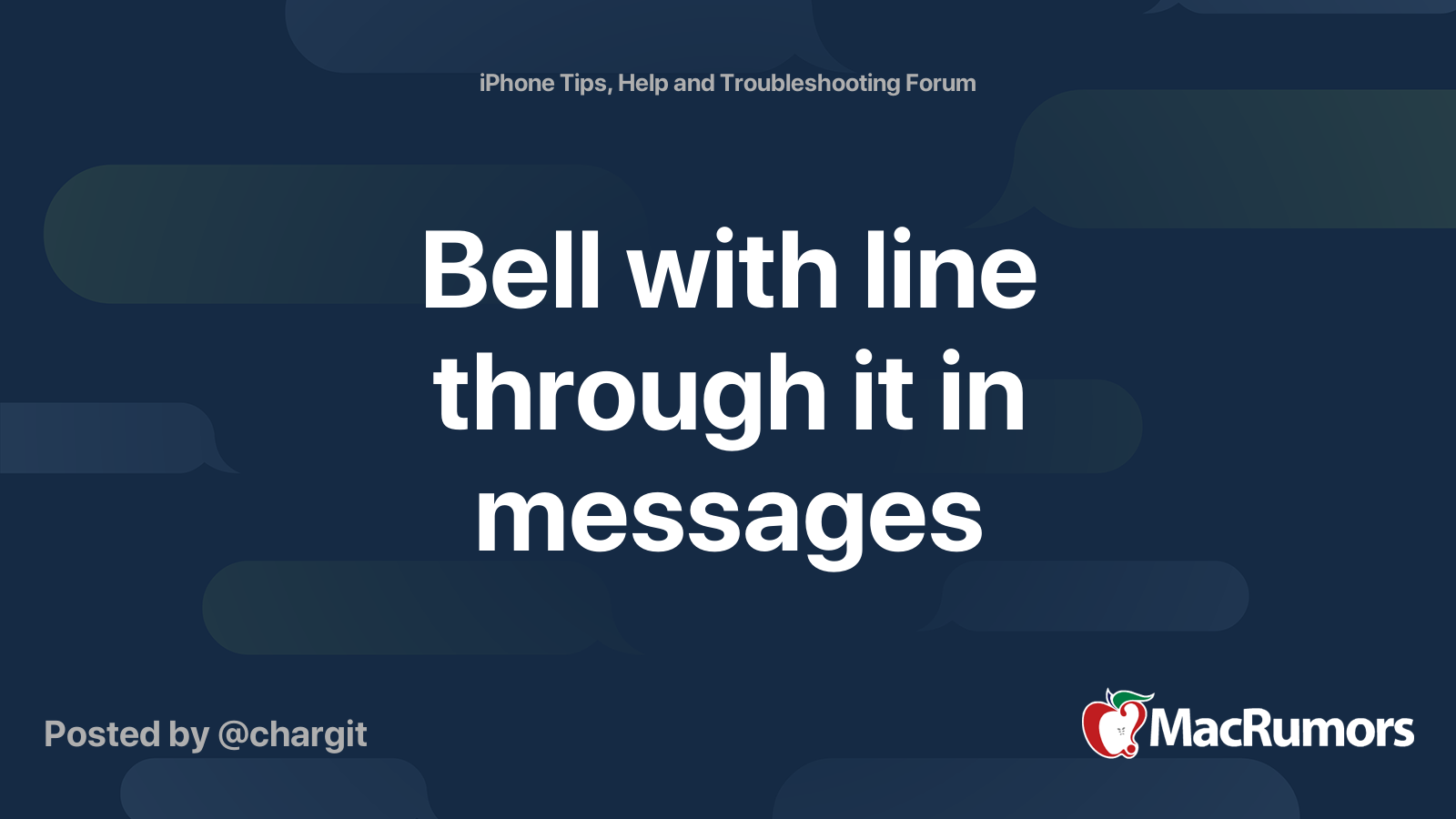 Bell with line through it in messages MacRumors Forums
