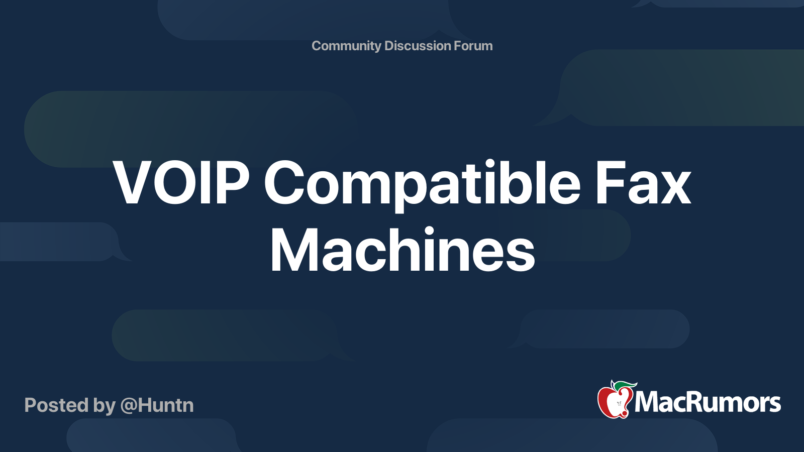 VOIP Compatible Fax Machines MacRumors Forums