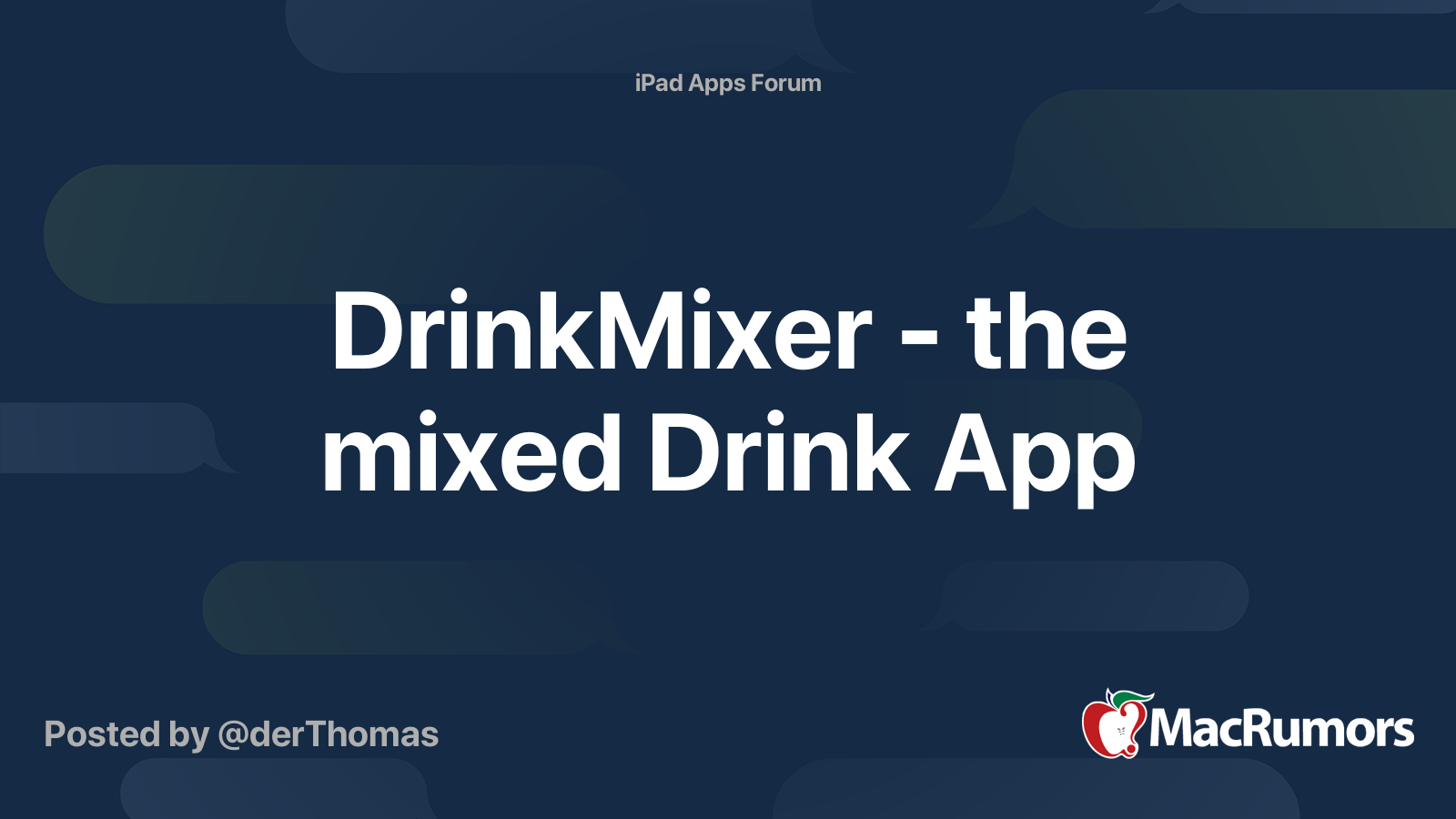 DrinkMixer the mixed Drink App MacRumors Forums