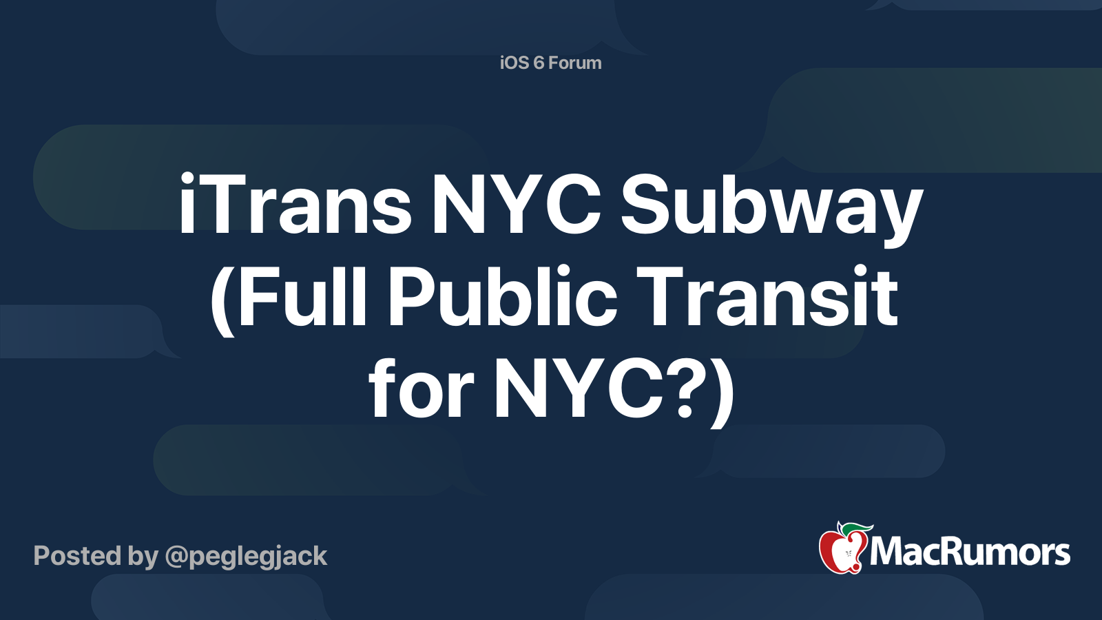iTrans NYC Subway (Full Public Transit for NYC?) | MacRumors Forums