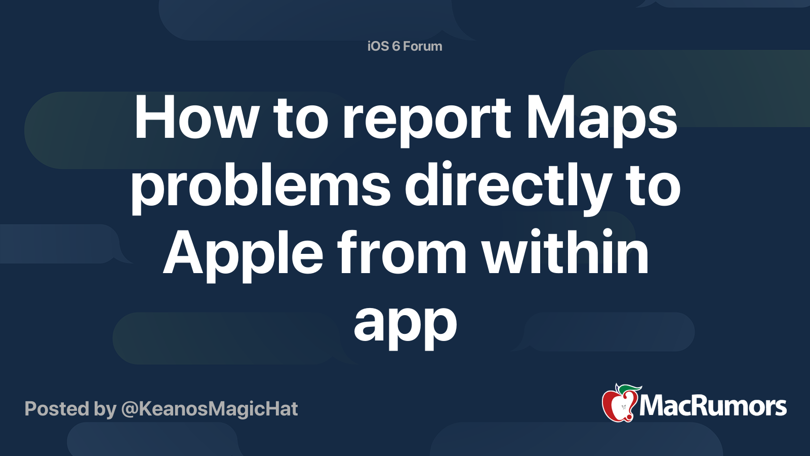 How to report Maps problems directly to Apple from within app ...